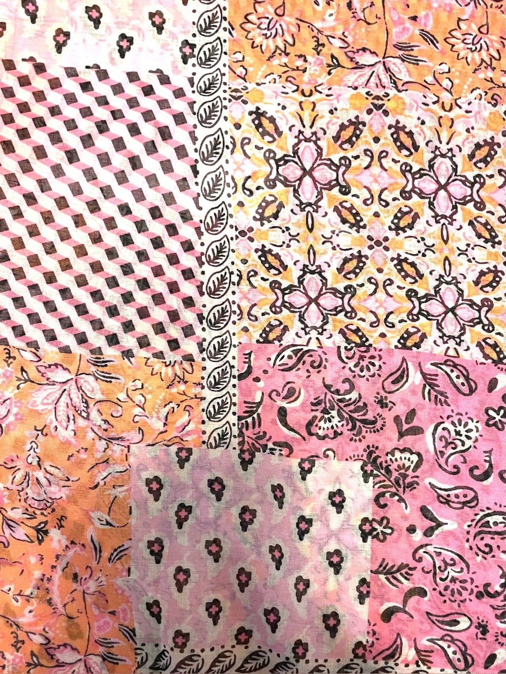 Custom Upcycled Dolly Graphic Tee with Pink & Orange Patchwork Sleeves XL-2XL - Picture 10 of 16